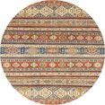 thumbnail image 1 of Ahgly Company Tapis Rond Abstrait Rouge Châtaigne pour Intérieur, 6 Pieds Rond, 1 of 6