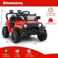 thumbnail image 3 of Gymax Kids Ride on Car Truck 12V Battery Powered Electric Vehicle w/ Foldable Mirrors Red, 3 of 10