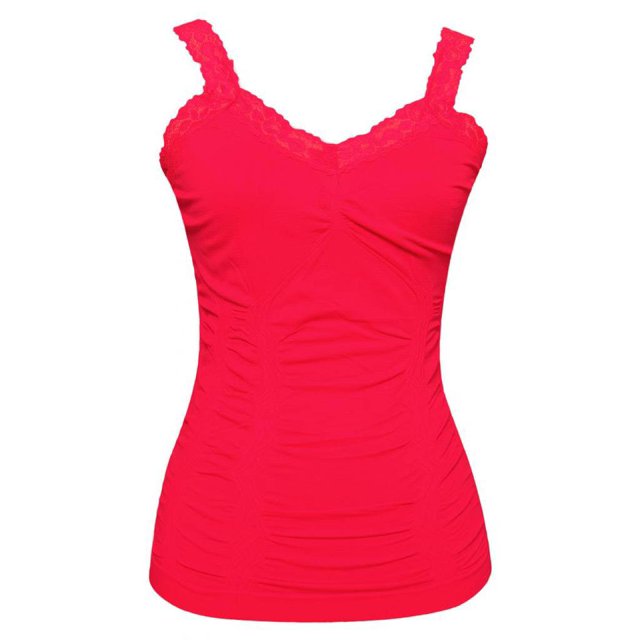 Womens Lace Trim Camisoles - Hot Pink