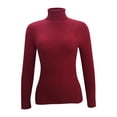 thumbnail image 4 of hoksml Women's Turtleneck Sweater Base Solid Color Slim Fit Knit Pullover Fashion Soft Layering Essential for Winter, 4 of 5