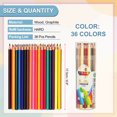 thumbnail image 2 of Uxcell 36 Colors Coloring Pencils Set, Erasable Colored Pencils Coloring Drawing Pencil for Sketching Blending DIY Crafts, 2 of 5