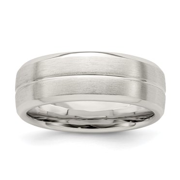 925 Sterling Silver 7mm Brushed Fancy Size 9 Band Ring