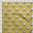 thumbnail image 4 of oneOone Viscose Chiffon Mustard Yellow Fabric Animal Cat With Text Texture Craft Projects Decor Fabric Printed By The Yard 42 Inch Wide, 4 of 4