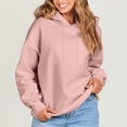 thumbnail image 4 of RKSTN Hoodies for Women Casual Plus Size Long Sleeve Solid Color Pullover Tops Fall Fashion Lightweight Loose Drawstring Sweatshirt, 4 of 9