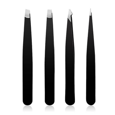 Fridja Ensemble de Pinces à Sourcils 4 Pcs, Épilateur Professionnel en Acier Inoxydable pour Femmes