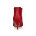 thumbnail image 4 of Unique Bargains Women's Pointy Toe Stiletto Heels Ankle Booties Red US 9, 4 of 8