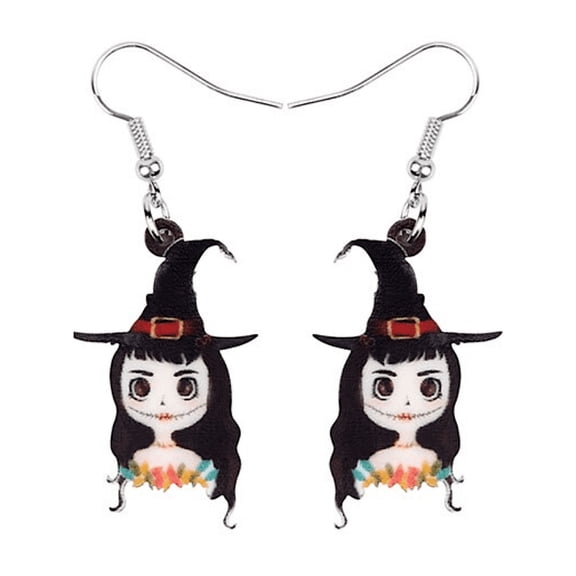 Don’t Ask Women’s Silvertone Witch Motif Drop Earrings