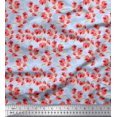 thumbnail image 1 of Soimoi Blue Poly Georgette Fabric Artistic Floral Printed Fabric 1 Yard 42 Inch Wide, 1 of 5