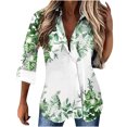 thumbnail image 1 of Chemise Boutonnée pour Femmes à Col, Manches Longues, Blouse Tendance à Imprimé Floral, Décontractée et Ample, Tunique d'Automne pour Sorties, 1 of 5