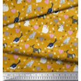 thumbnail image 2 of Soimoi Poly Georgette Fabric Heart,Footprint & Cat Animal Print Fabric by Yard 52 Inch Wide, 2 of 3