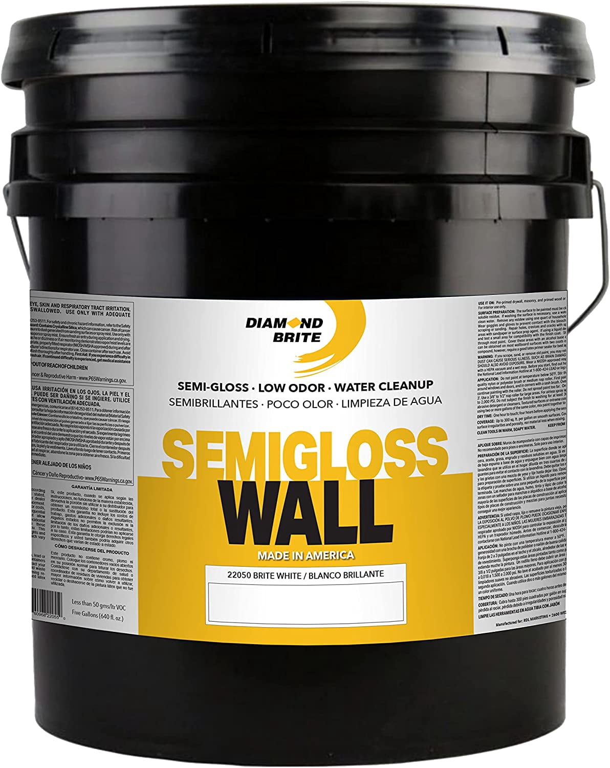 Semi In English Diamond Brite Paint Semi Gloss Latex Paint 5 Gallons in Brite White ...