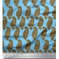 thumbnail image 1 of Soimoi Blue Velvet Fabric Brown Paisley Printed Fabric 1 Yard 58 Inch Wide, 1 of 3
