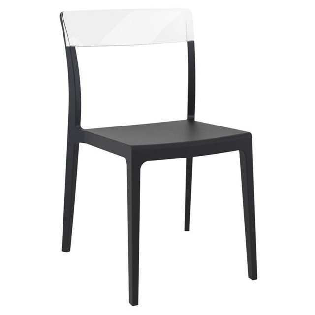 Compamia Chaise de Salle à Manger de Patio en Noir Transparent Clair
