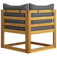 thumbnail image 4 of vidaXL Sectional Corner Sofa & Dark Grey Cushion Solid Acacia Wood, 4 of 5