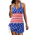 thumbnail image 3 of Plus Size 4th Of July Printed Swimsuits For Women Two Piece Bathing Suits Long Torso Tank Tops With Skirt, 3 of 6