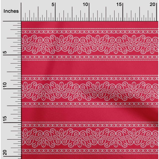 oneOone Cotton Flex Red Fabric Floral Bandhani Sewing Craft Projects Fabric Prints By Yard 40 Inch Wide