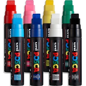 POSCA PC-17K Stylo de marquage de peinture - 15mm Nib de ciselage - Boîte de 8 Couleurs
