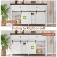 thumbnail image 1 of GloryStar Farmhouse Buffet Cabinet, Sideboard Storage Cabinet with 5 Drawers and 2 Sliding Barn Doors, Wood Coffee Bar Table with Adjustable Shelf, Kitchen Sideboard for Living Room, Dining Room, 1 of 7