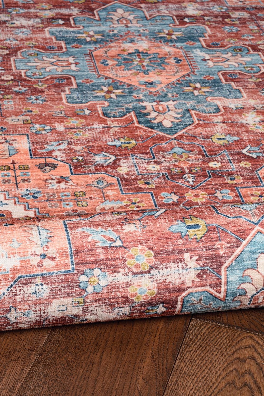 Tapis lavable Carter 5 pi x 7 pi rouille et ivoire