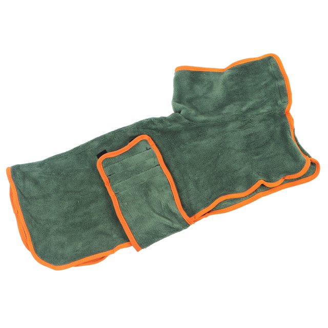 Dog Bathrobe, Dog Robe Quick Dry Coral Fleece Reusable For Bathing Green M