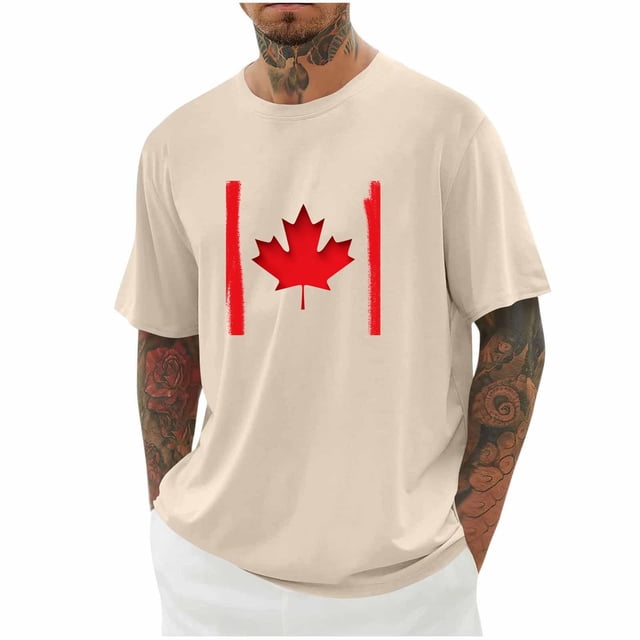 Pisexur T-shirts pour Hommes, Imprimé Col Rond Mode Décontractée Manches Courtes Blouses Col Rond Chemises Beige, 4TG Chemises de Golf Hommes & Chemises Hommes