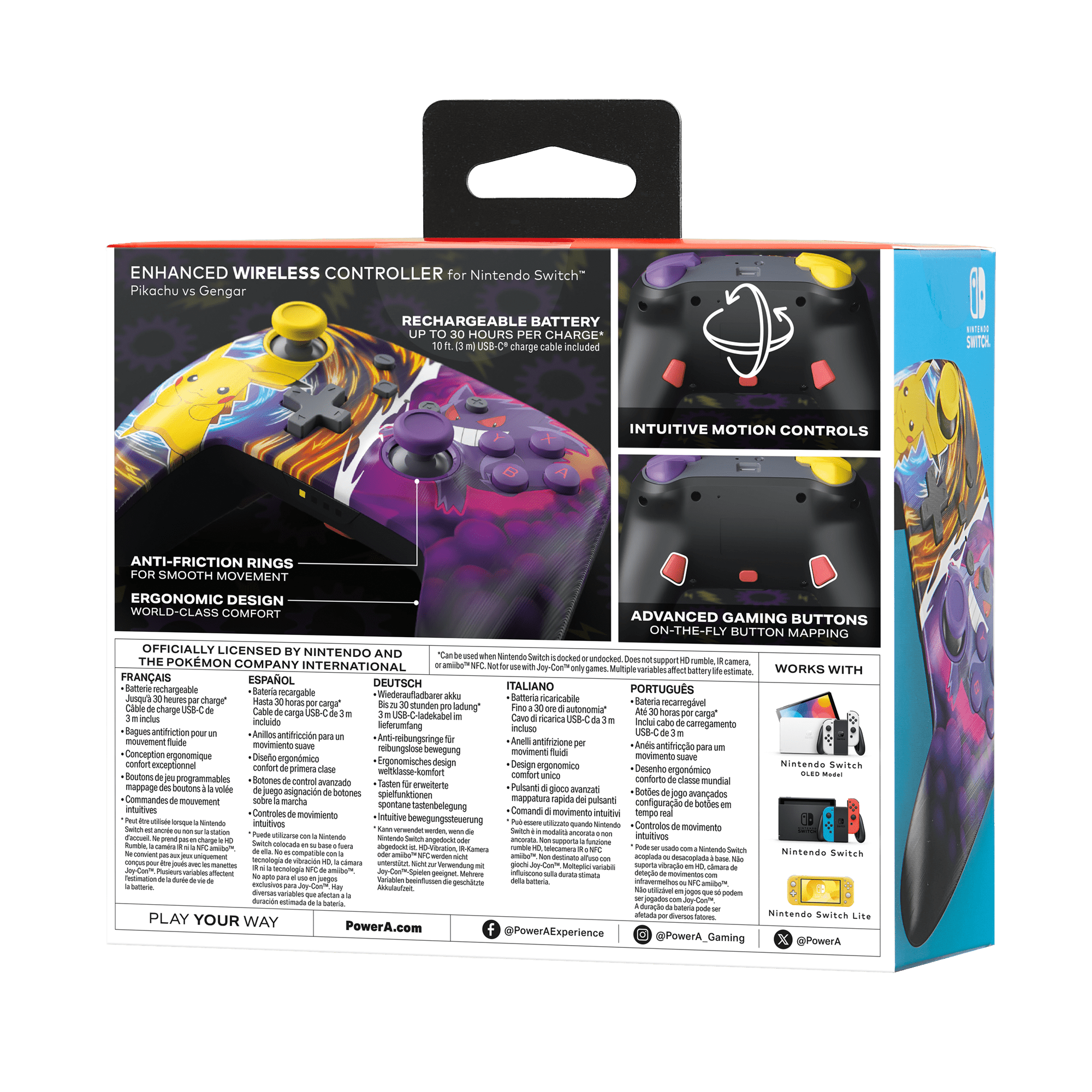PowerA Enhanced Wireless Controller for Nintendo Switch - Pikachu vs. Gengar