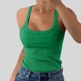thumbnail image 4 of Women Spaghetti Strap Scoop Neck Ribbed Tank Tops Slim Fitted Cotton Camisole Basic Sleeveless Layering Shirts, 4 of 5