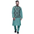 thumbnail image 1 of Atasi Traditional Mens Dupion Silk Kurta Pajama Set With Nehru Jacket Men Wear, 1 of 3