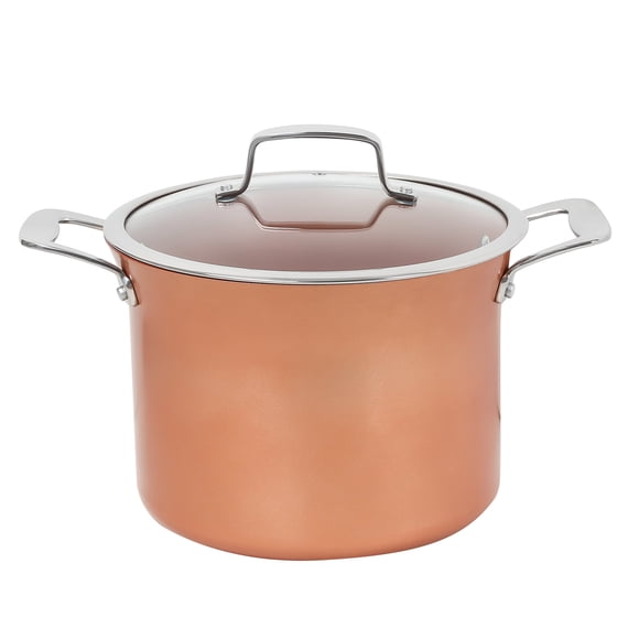 CONCORD Marmite Antiadhésive en Cuivre de 7 QT Casserole Série Coppe-Ramic Batterie de Cuisine (Compatible Induction)