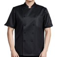 thumbnail image 2 of TISHITA Veste de Chef Respirante Veste de Chef Exécutif pour Service Alimentaire Restaurant Hôtel Noir TG, 2 of 8