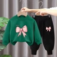 thumbnail image 3 of Pisexur Ensemble 2 Pcs pour Bébé Filles Garçons Automne Hiver Mode Décontractée Polaire Manches Longues Col Rond Chandails en Molleton et Pantalons Vêtements de Détente Imprimé Mignon Ensemble de Survêtement pour Enfants 3-8 Ans, 3 of 4