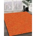 thumbnail image 3 of Ahgly Company Tapis d'Intérieur Lavable à la Machine, Carré, Transitionnel, Orange Rouge Orange, Tapis de Zone, 4 Pieds Carré, 3 of 7
