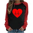 thumbnail image 2 of Nouveau Femmes Tops 2023 Printemps Patchwork Lettre Imprimé Manches Longues Col Rond T-Shirt Décontracté Tops Grande Taille à Manches Longues for Women, 2 of 6