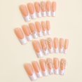 thumbnail image 2 of HLONK 24Pcs Gel Press on Nails  Gel French Long Fake Nails  Press on Tips With Glue  Rhinstone with Butterfly  NO.13, 2 of 6