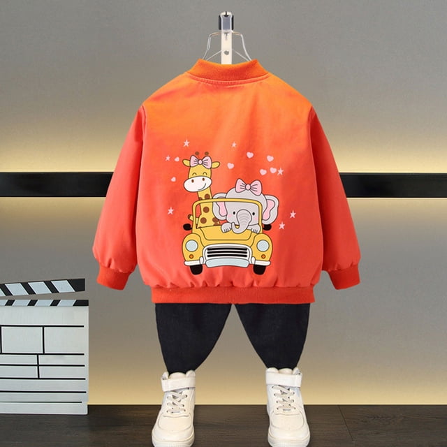 LOVZFMLL Vestes pour Filles Printemps Veste pour Enfants Manches Longues Veste Décontractée Sans Capuche Mince pour Enfants 7-8 Ans
