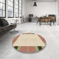thumbnail image 4 of Ahgly Company Tapis d'Intérieur Lavable en Machine Carré Transitionnel Kaki Or, 6 Pieds Carré, 4 of 7