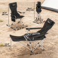 thumbnail image 3 of Outsunny Ensemble de 2 Chaises de Camping Inclinables, Chaise de Camp Pliante, Noir, 3 of 10
