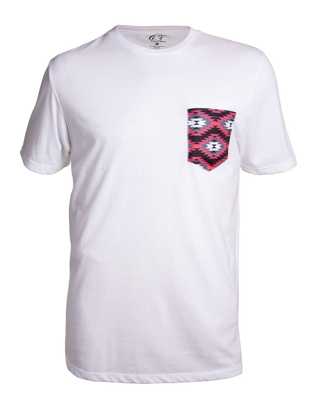 Gravity Threads Men's Crew Neck Pocket T-Shirt Made in USA, Native White XL