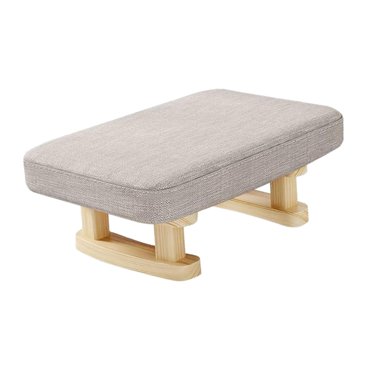 jifeng Foot Rest with Wooden Legs Modern Sofa Footrest for Home Bedroom Living Room plain colour