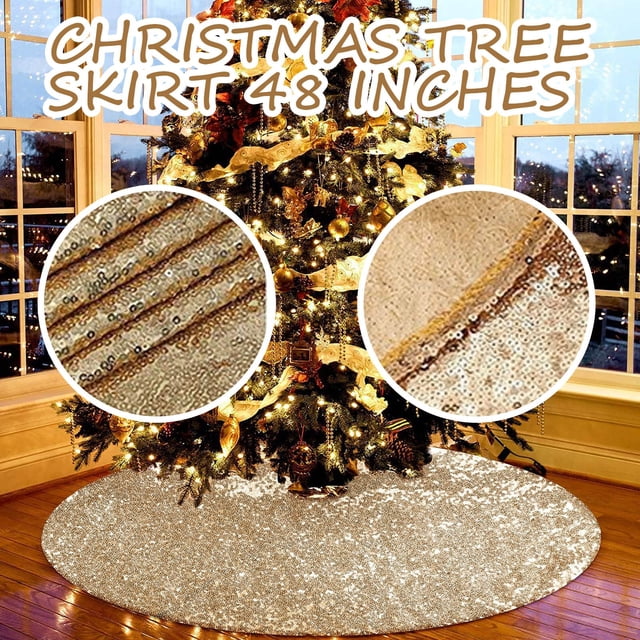 Agiferg A Gittering Christmas Ornament For A 48-Inch Large Gold Sequin Tree Dress
