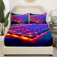 thumbnail image 3 of Erosebridal Gradient Neon Keyboard Bed Sheets Set Twin Size, Gamer Gaming Bedding Sets Twin Size 3pcs, 3 of 7