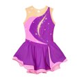 thumbnail image 3 of Miaeowve Robe de Patinage Artistique pour Filles Sans Manches avec Strass, Vêtements de Danse Ballet Performance Violet 12, 3 of 7