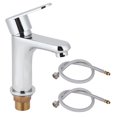 thumbnail image 3 of Robinet de Lavabo de Cuisine en Acier Inoxydable G1/2 Robinet d'Eau Froide et Chaude pour Salle de Bain, 3 of 7