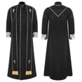 thumbnail image 3 of iiniim Homme Moine Médiéval Renaissance Prêtre Longue Robe Église Culte Halloween Fête Cosplay Costume Noir P, 3 of 4