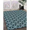 thumbnail image 3 of Ahgly Tapis d'Intérieur Lavable en Machine Carré Transitionnel Bleu Tiffany, 5 Pieds Carré, 3 of 7
