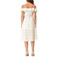thumbnail image 3 of INSPIRE CHIC Robe Midi Évasée à Fleurs pour Femme à Bretelles Spaghettis à Volants TP Blanc Violet, 3 of 6