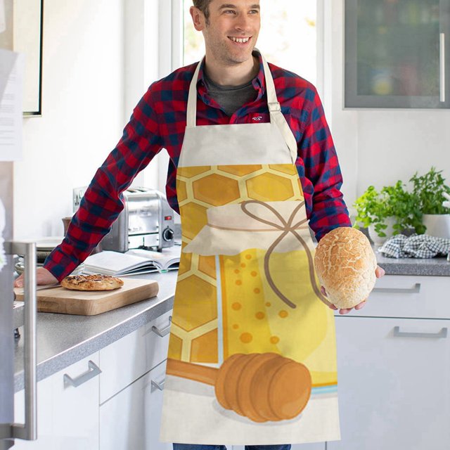 WIFKLSIIPG Festival Printed Linen Sleeveless Apron Kitchen Oil and Stain Sleeveless Cover Kitchen Apron