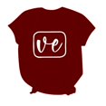 thumbnail image 5 of T-shirts Mignons pour Couples Assortis Mode de la Saint-Valentin Imprimé de Lettres Col Rond Manches Courtes T-Shirt Décontracté Confortable Confortable Doux T-Shirt de Base pour Lui et Elle Vêtements de Vacances Vin TTG, 5 of 5