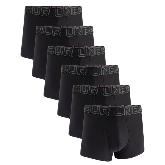 UNDER ARMOUR men's boxer shorts, 6-pack - Performance Tech Trunks Solid 3 in, stretch, solid color Black XL (X-Large)