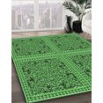 thumbnail image 3 of Ahgly Tapis d'Intérieur Lavable en Machine Carré Transitionnel Vert Néon, 7 Pieds Carré, 3 of 7